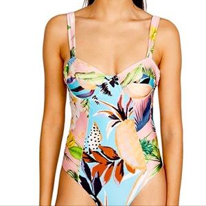 Like New🍍 FARM RIO Pineapple Mix One Piece Size Small